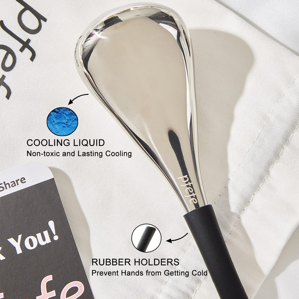 Stainless Steel Ice Globes for Facial Care - Professional Cryo Sticks for Women, Cooling Spa Globes with Storage Case