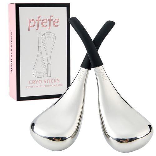 Stainless Steel Ice Globes for Facial Care - Professional Cryo Sticks for Women, Cooling Spa Globes with Storage Case