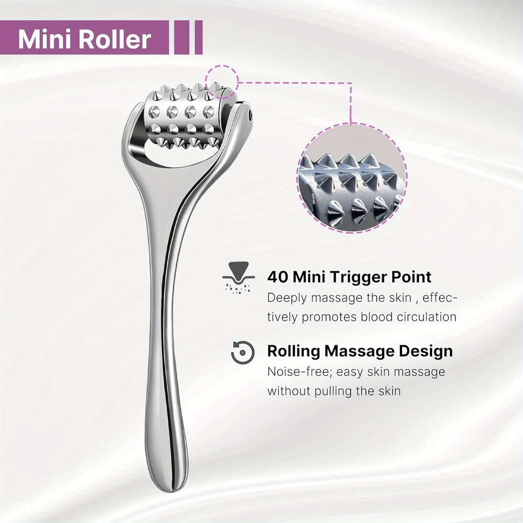 Stainless Steel Eye Massager and Face Rollers for Skin Revitalization, Puffiness Reduction, and Daily Facial Care