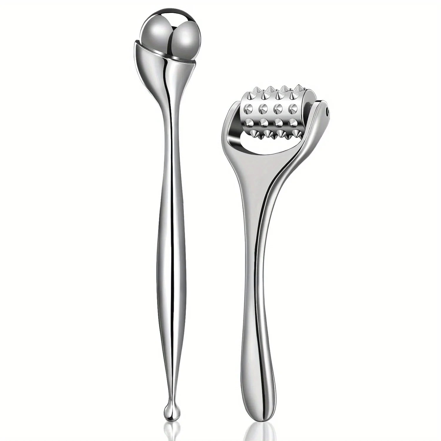 Stainless Steel Eye Massager and Face Rollers for Skin Revitalization, Puffiness Reduction, and Daily Facial Care