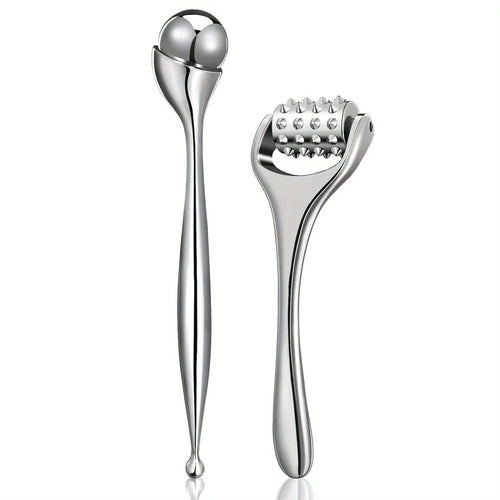 Stainless Steel Eye Massager and Face Rollers for Skin Revitalization, Puffiness Reduction, and Daily Facial Care