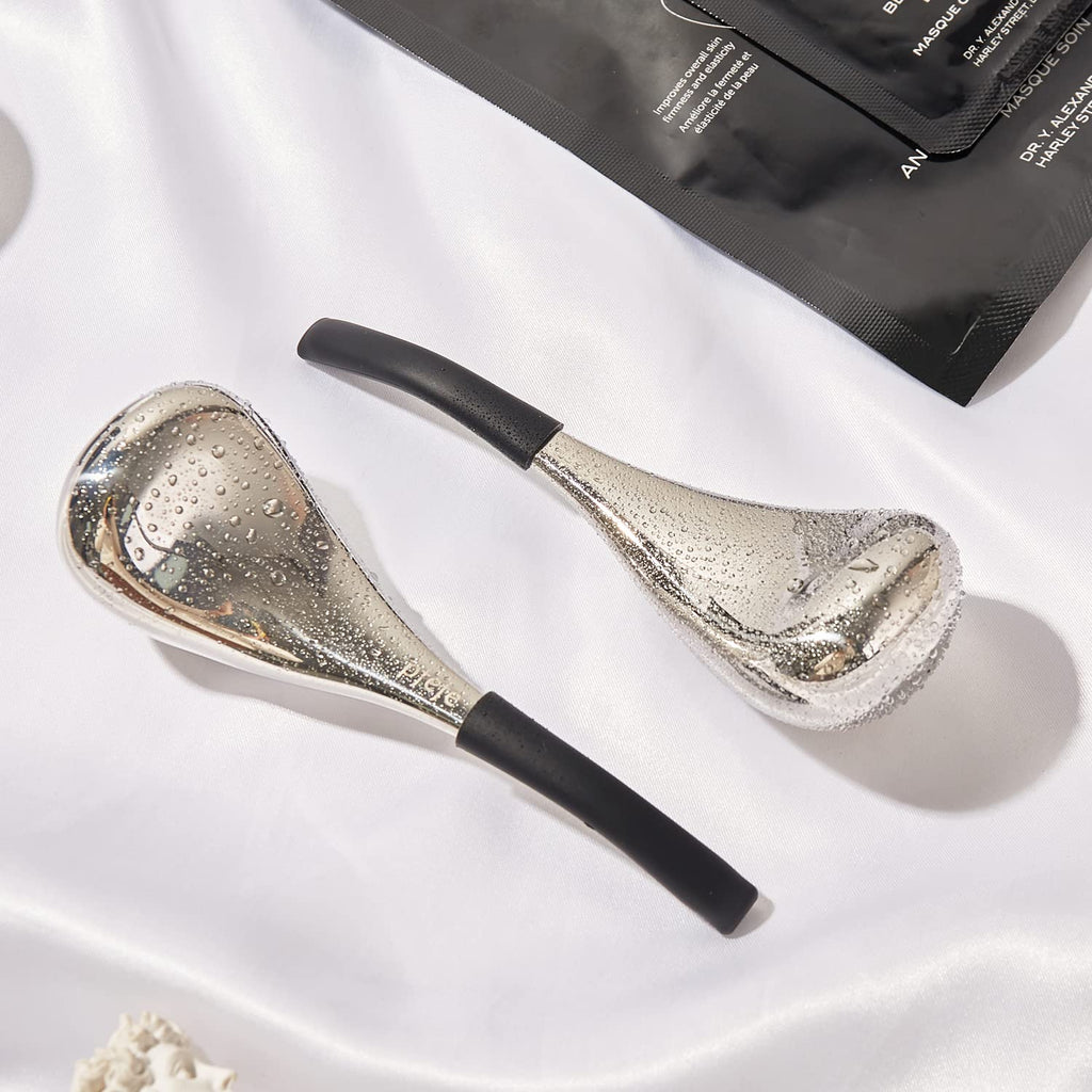 Stainless Steel Ice Globes for Facial Care - Professional Cryo Sticks for Women, Cooling Spa Globes with Storage Case