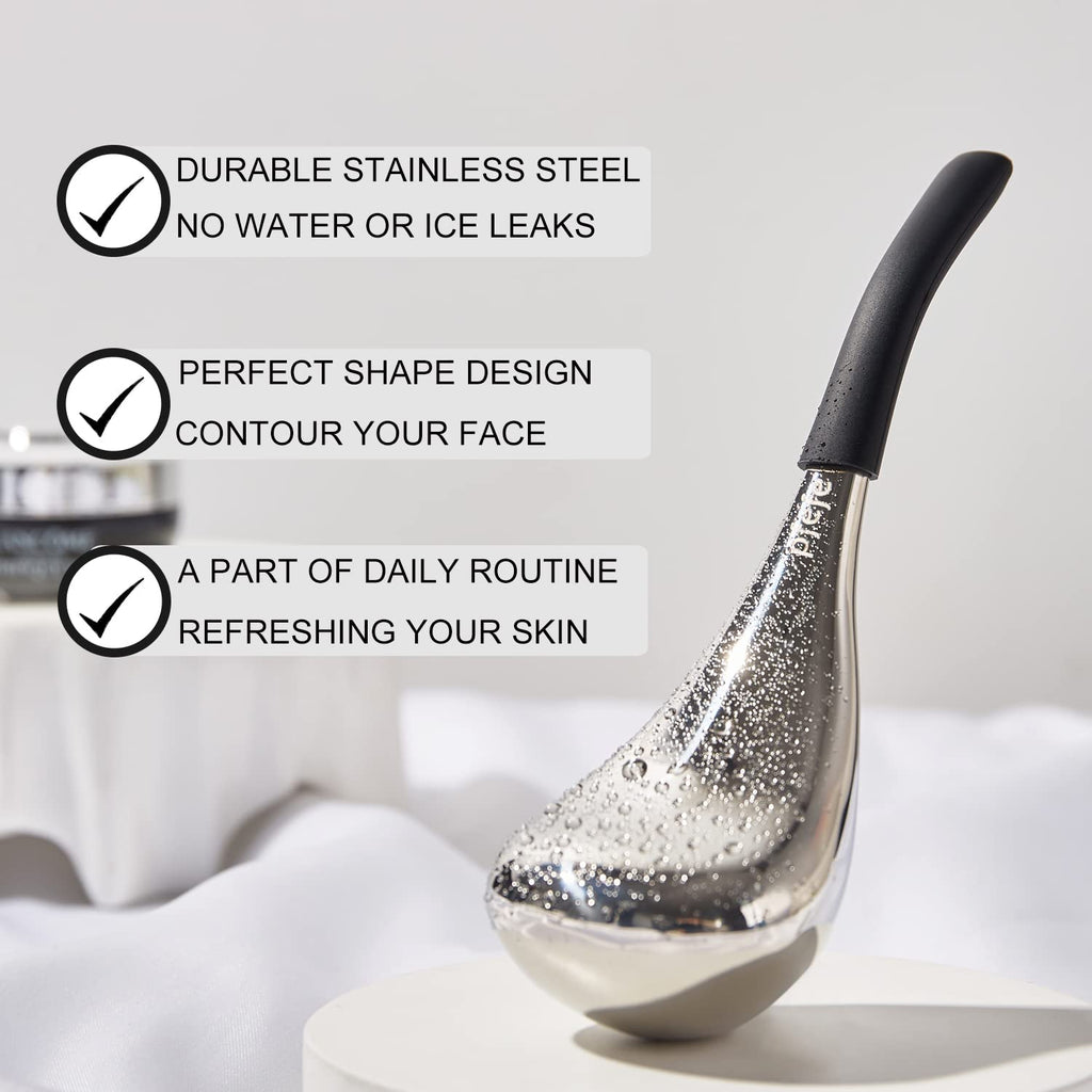 Stainless Steel Ice Globes for Facial Care - Professional Cryo Sticks for Women, Cooling Spa Globes with Storage Case
