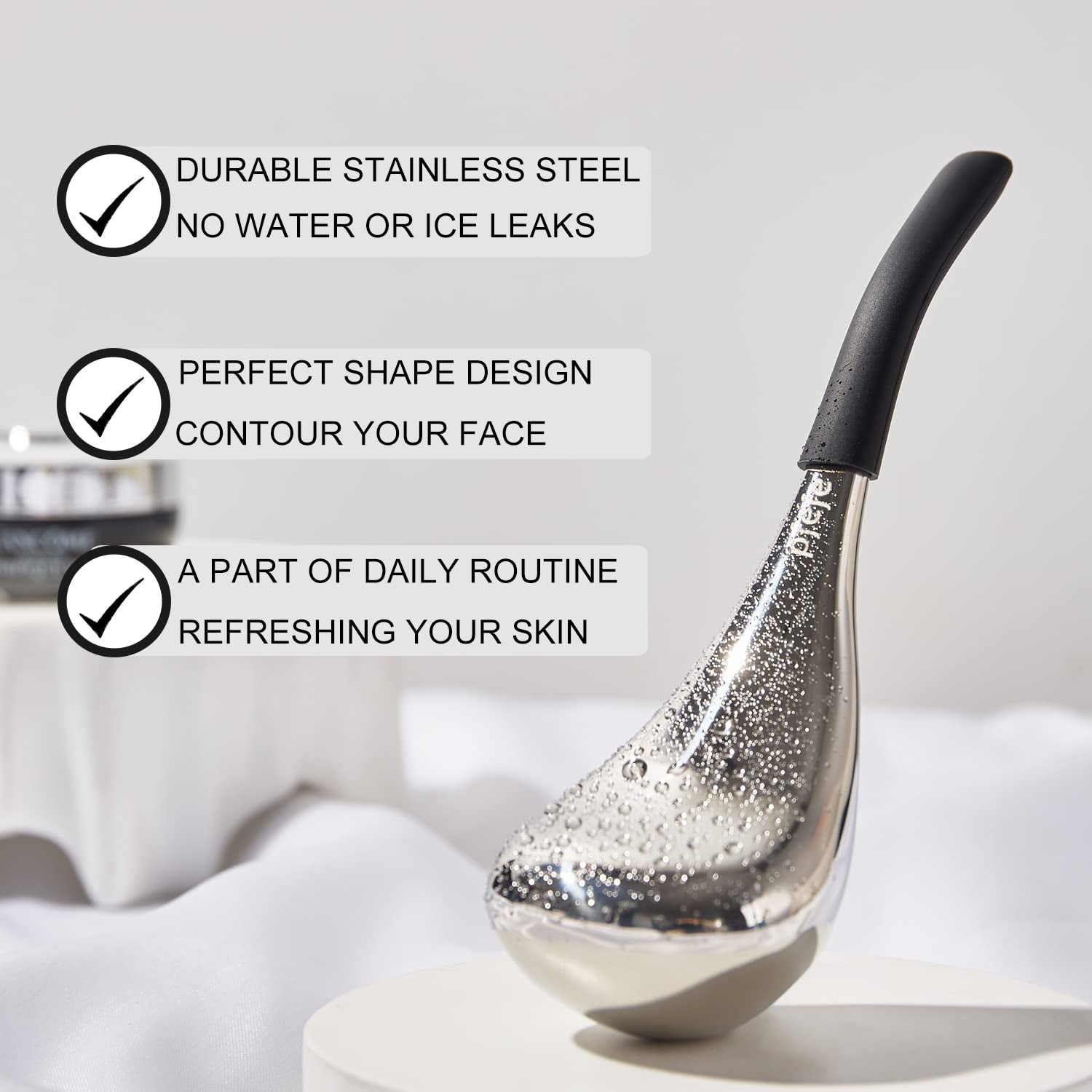 Stainless Steel Ice Globes for Facial Care - Professional Cryo Sticks for Women, Cooling Spa Globes with Storage Case