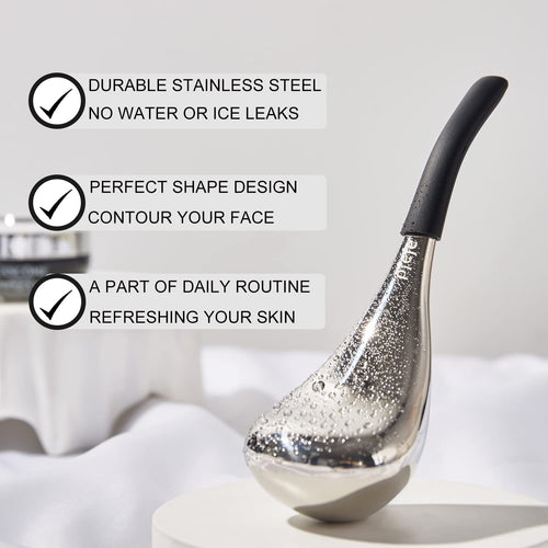 Stainless Steel Ice Globes for Facial Care - Professional Cryo Sticks for Women, Cooling Spa Globes with Storage Case