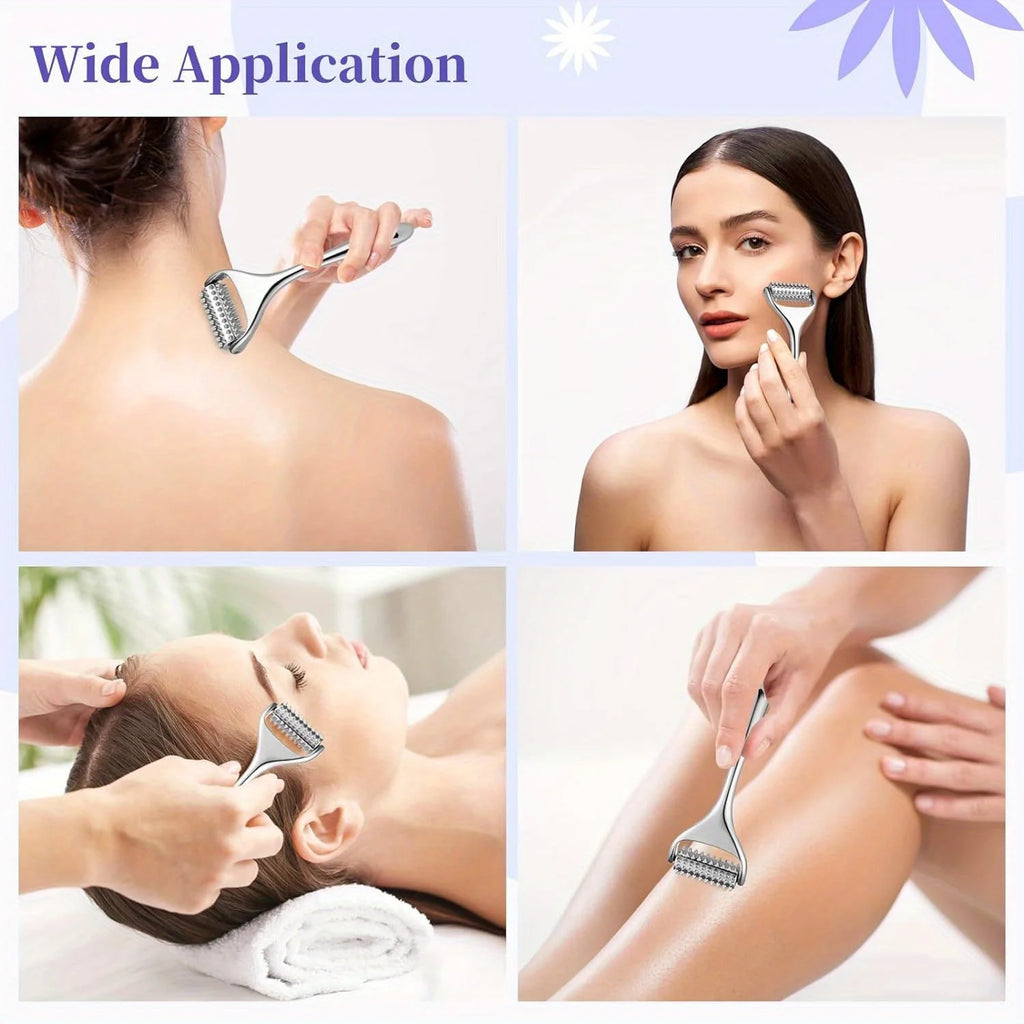 Stainless Steel Eye Massager and Face Rollers for Skin Revitalization, Puffiness Reduction, and Daily Facial Care